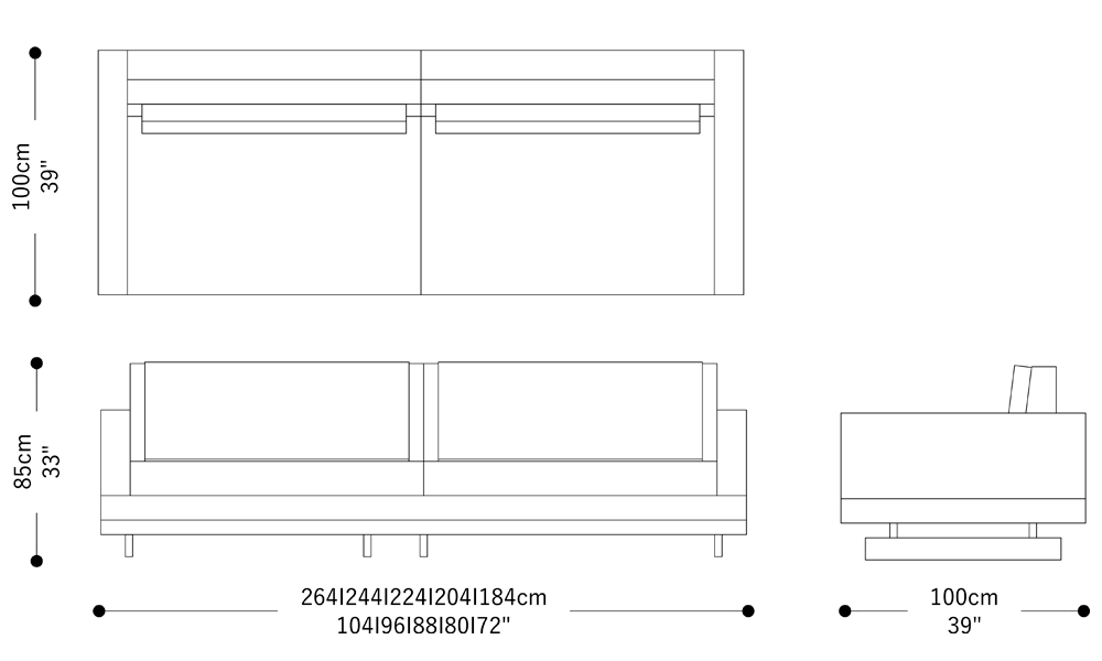 Image of the main dimensions of the product